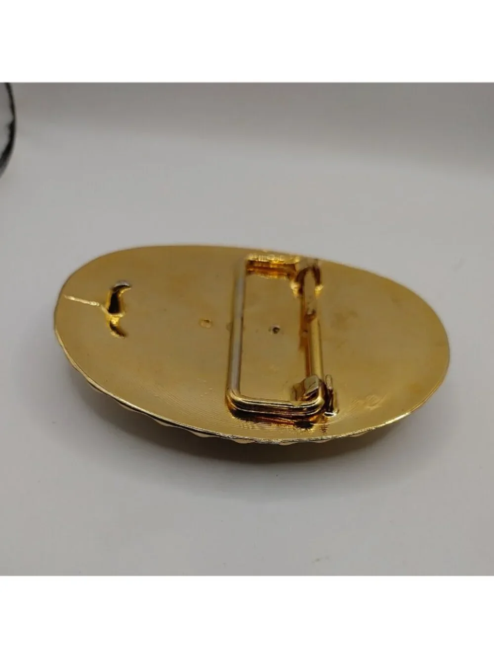 Belt Buckle Tiger Eye Gold Tone-VTG
